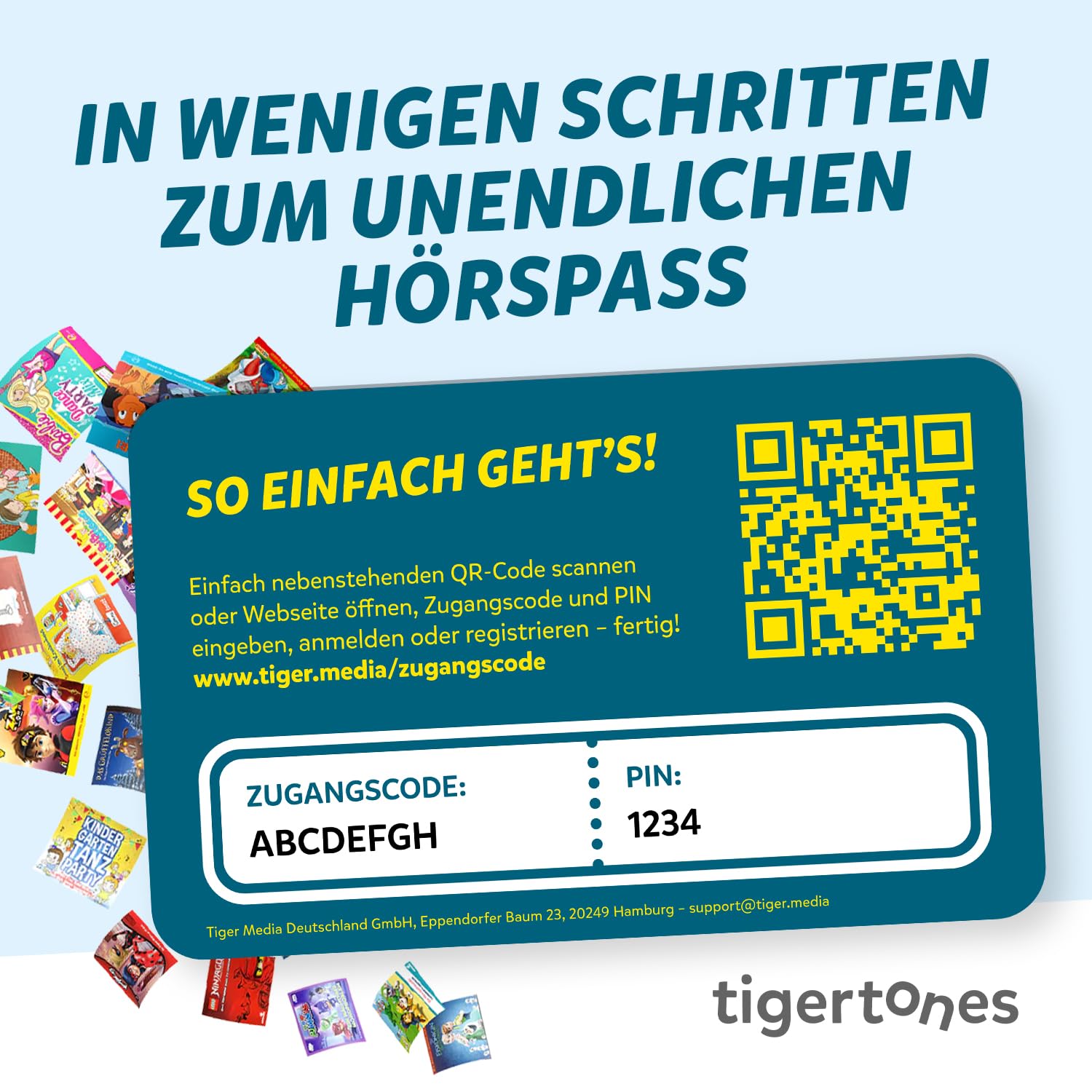 tigermedia tigertones Duo Prepaid-Zugang 6 Monate | Audio-Streamingdienst für Kinder | Über 30.000 Audiotitel | Volle Kostenkontrolle | Nutzbar mit tigerbox Touch und MINI | Musikbox