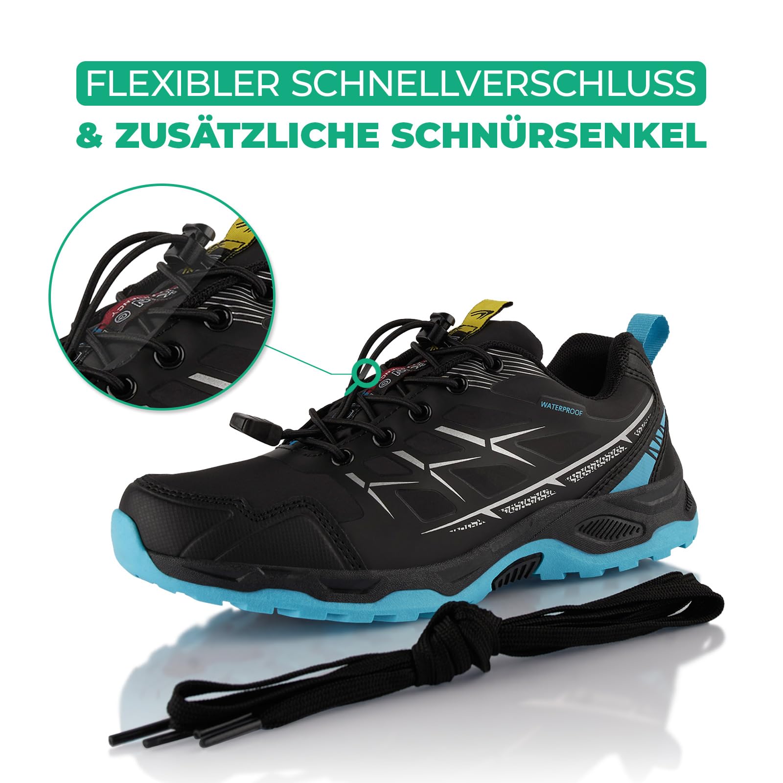 Fusskleidung® Damen Herren Wanderschuhe wasserdichte Trail Trekkingschuhe
