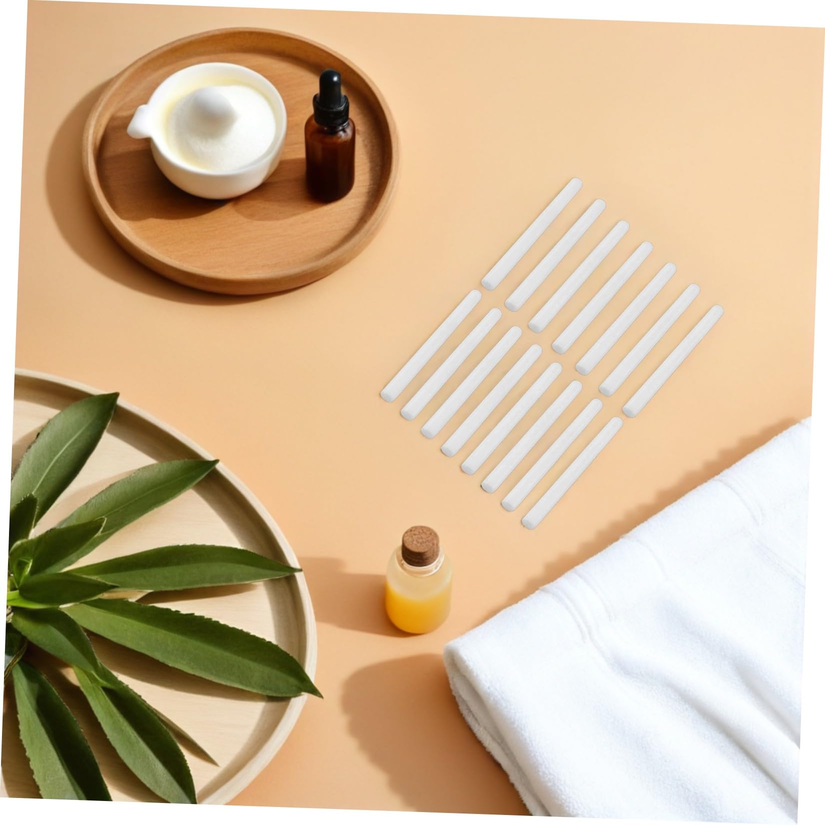 Cabilock 15 Varillas Difusoras de Algodón Absorbente para Difusor de Aceites Esenciales, Bastoncillos para Aromaterapia, Color Blanco, Ideales para Ambientación de Habitación y Oficina