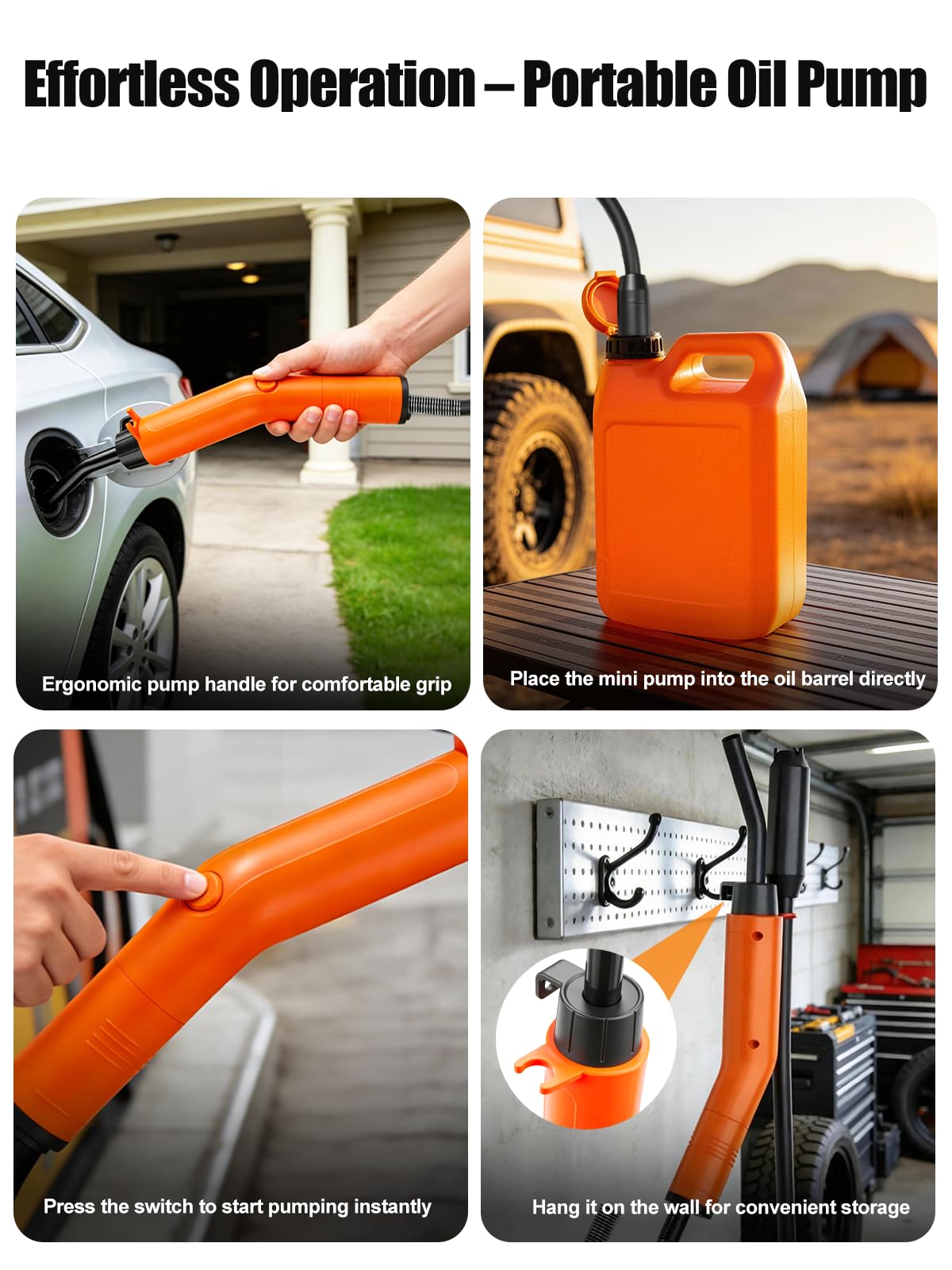 Pompa di trasferimento del carburante, ricaricabile tramite USB, pompa di aspirazione elettrica | Pompa per benzina, diesel e acqua, portatile, a prova di perdite, con tubo, pompa di trasferimento dell'olio ultra veloce