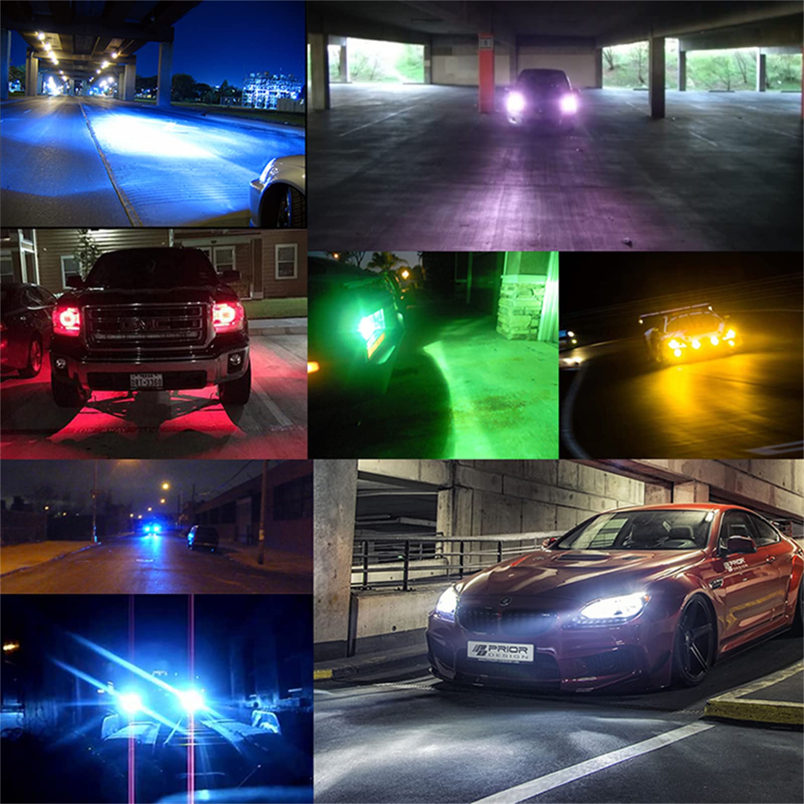 Kit De Conversión De Faros LED RGB Para Coche, Aplicación Bluetooth, Control De Coche, Luz LED, Bombillas LED Multicolor, IP68 A Prueba De Agua, Paquete De 2,H1