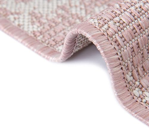 Miniatura 7 de Unique Loom Outdoor Bohemian Collection - Alfombra Anthro (2 pies x 6 pies 1 pulgada, rosamarfil)