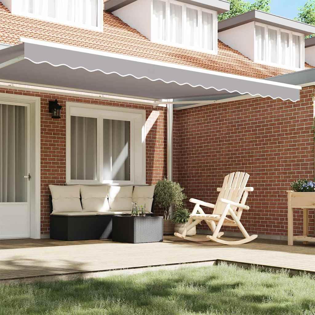 Markisenvolant 430 x 20 cm Hellgrau, Ersatz-Volant aus robustem Segeltuch, Rechteckige Markisenblende für Markisen auf Terrasse und Balkon, Moderne Ergänzung für den Außenbereich