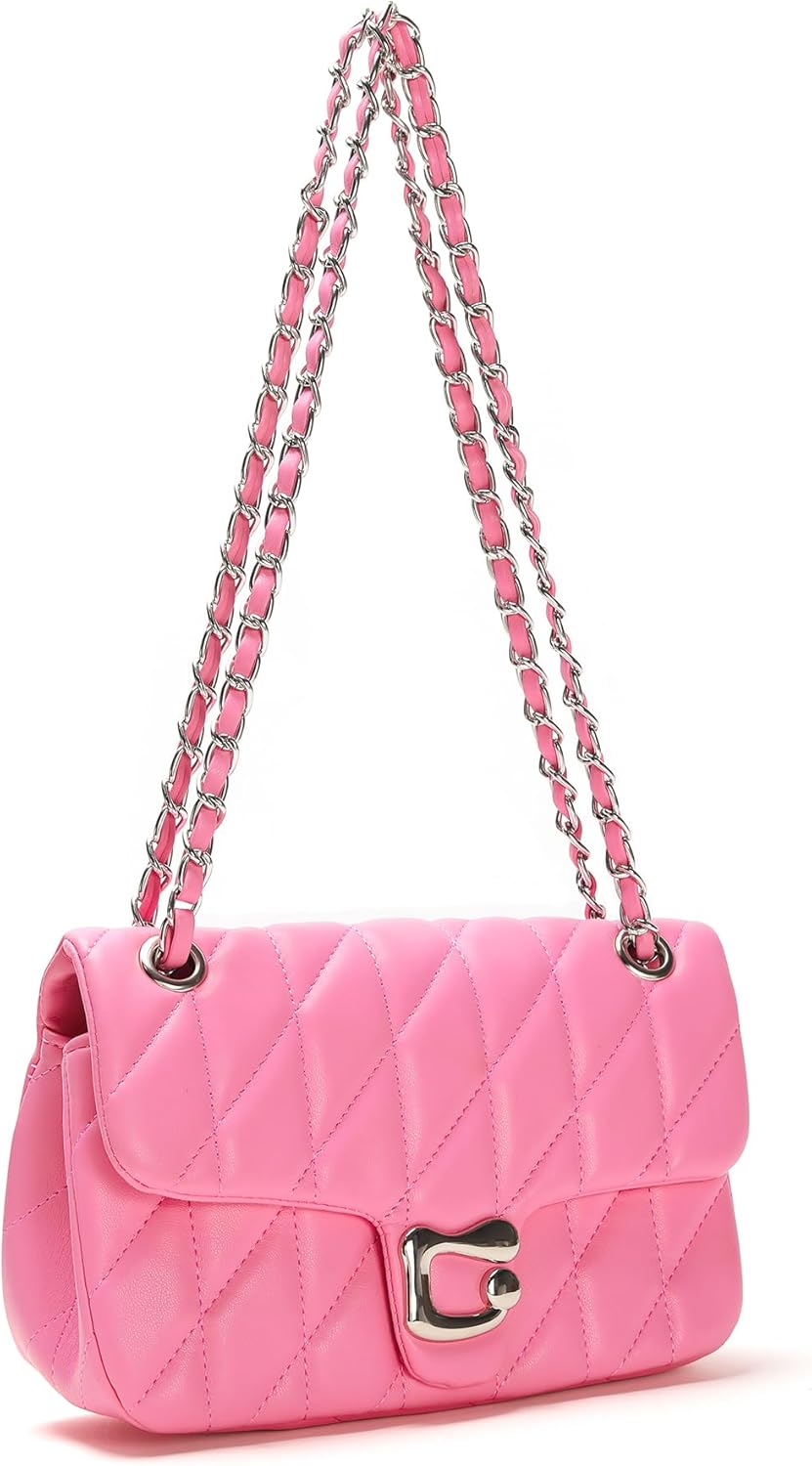 Quilted Crossbody Purse for Women Trendy - Ladies Shoulder Bag Leather Handbag Designer Evening Clutch with Chain Strap - Image 7