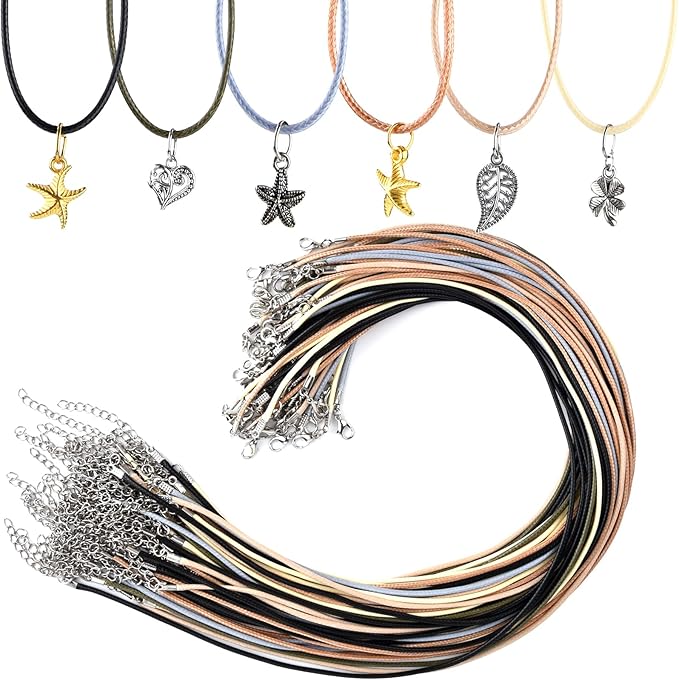 Gewaxte Koord Ketting, 30 Stuks Waxkoord Halsketting met Kreeft
