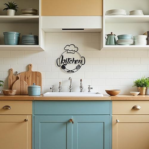 Miniatura 3 de AIM & GGKK Decoración de pared de cocina de metal, letrero de cocina, arte de pared rústico para granja, comedor, decoración del hogar