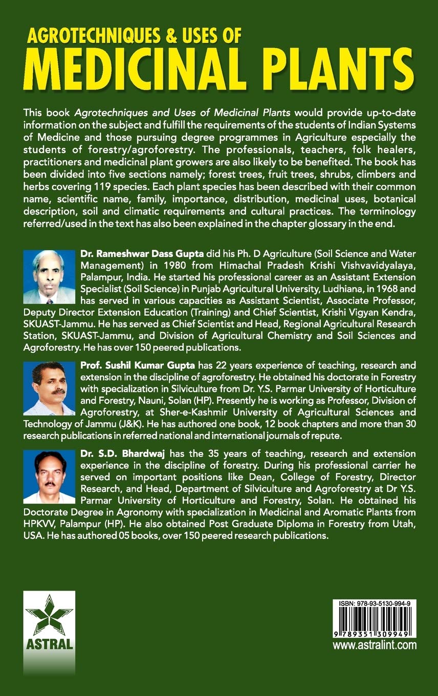 Agrotechniques & Uses of Medicinal Plants