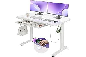 Smart Desk with Wireless Charger and Abundant Storage Space