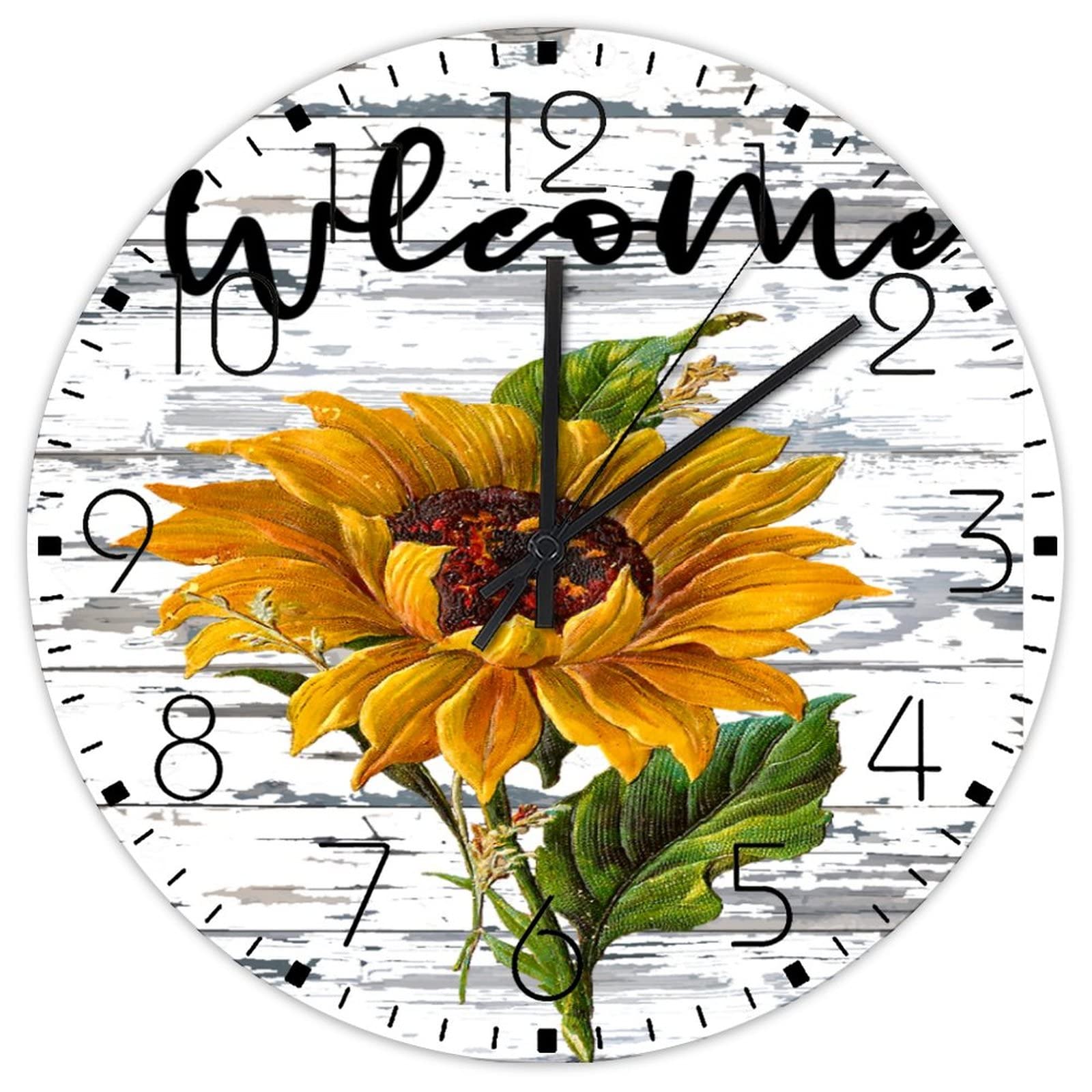 Horloge murale en bois de 38cm, decoration murale rustique premium