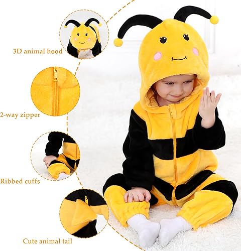 Miniatura 107 de TONWHAR Baby Boy's Girl's Animal Bodysuit Infant And Toddler's Romper Jumpsuit Halloween Costume Partywear Mono marrón