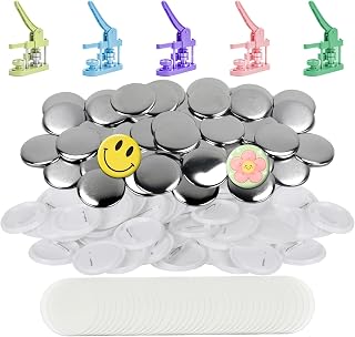 120 Sets 2.25 Inch Button Making Supplies 58mm Button Supplies with Plastic Pin Backs, DIY Blank Button Parts for Badge Maker Machine, Custom Photo Pin Keychain Refills, Craft Kit