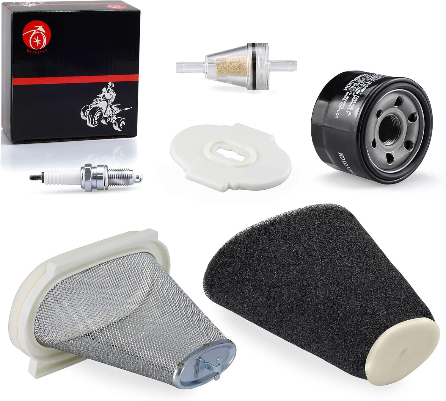 Air Filter & Cage Guide & End Cap Oil Filter Spark Plug For Yamaha Raptor 660R YFM660R 2001 2002 2003 2004 2005