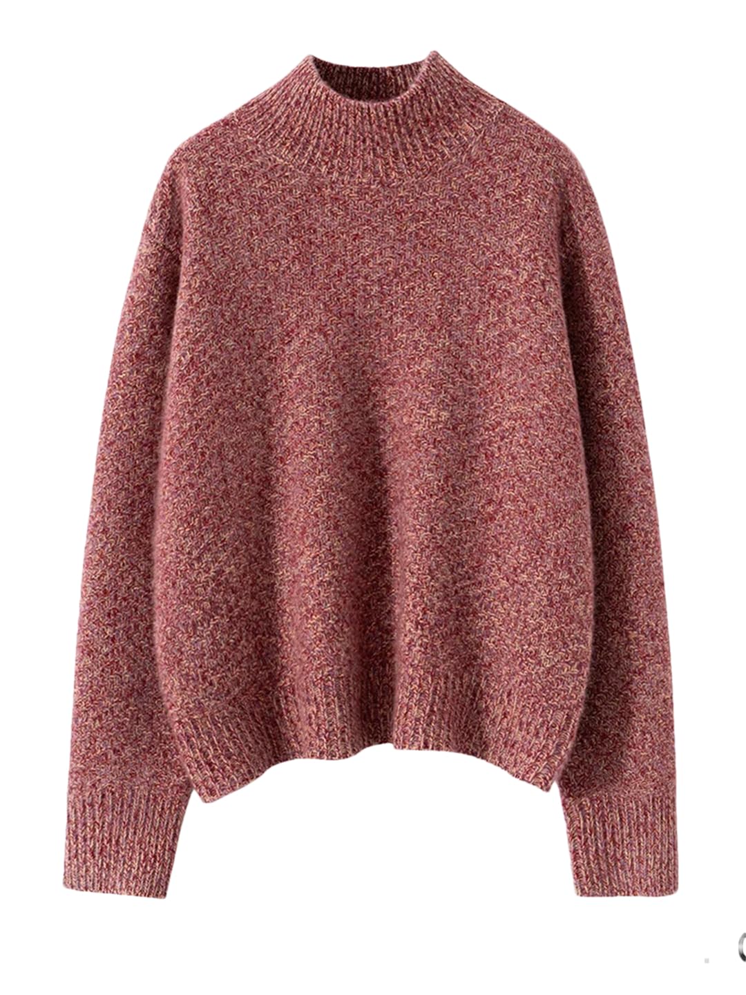 Disimlarl Maglione da donna in lana, spesso, morbido, caldo, con collo a lupetto, casual, sciolto