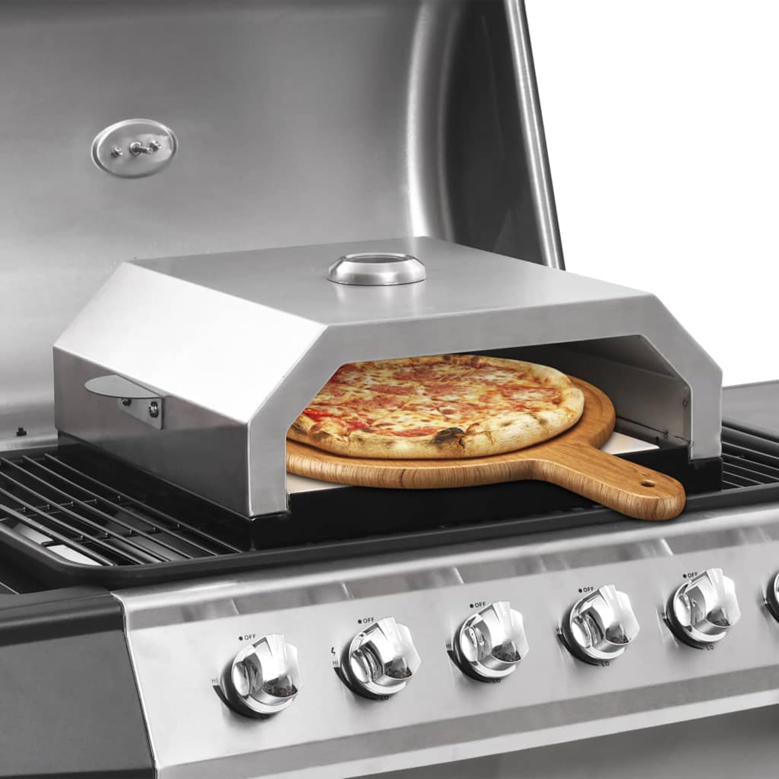 Gecheer Forno pizza, forno con piastra ceramica per barbecue a gas e carbone, per esterni