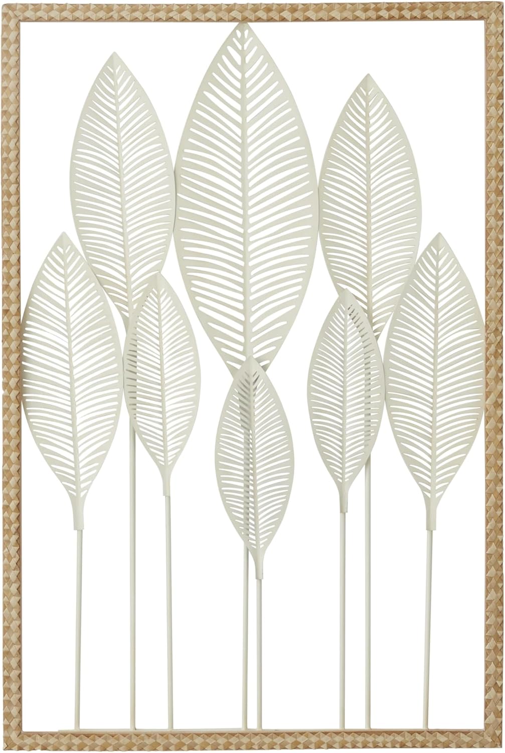 Deco 79 Metal Leaf Home Wall Decor Tall Cut-Out Wall Sculpture with Intricate Laser Cut Designs, Wall Art 59 x 1 x 37, Bronze