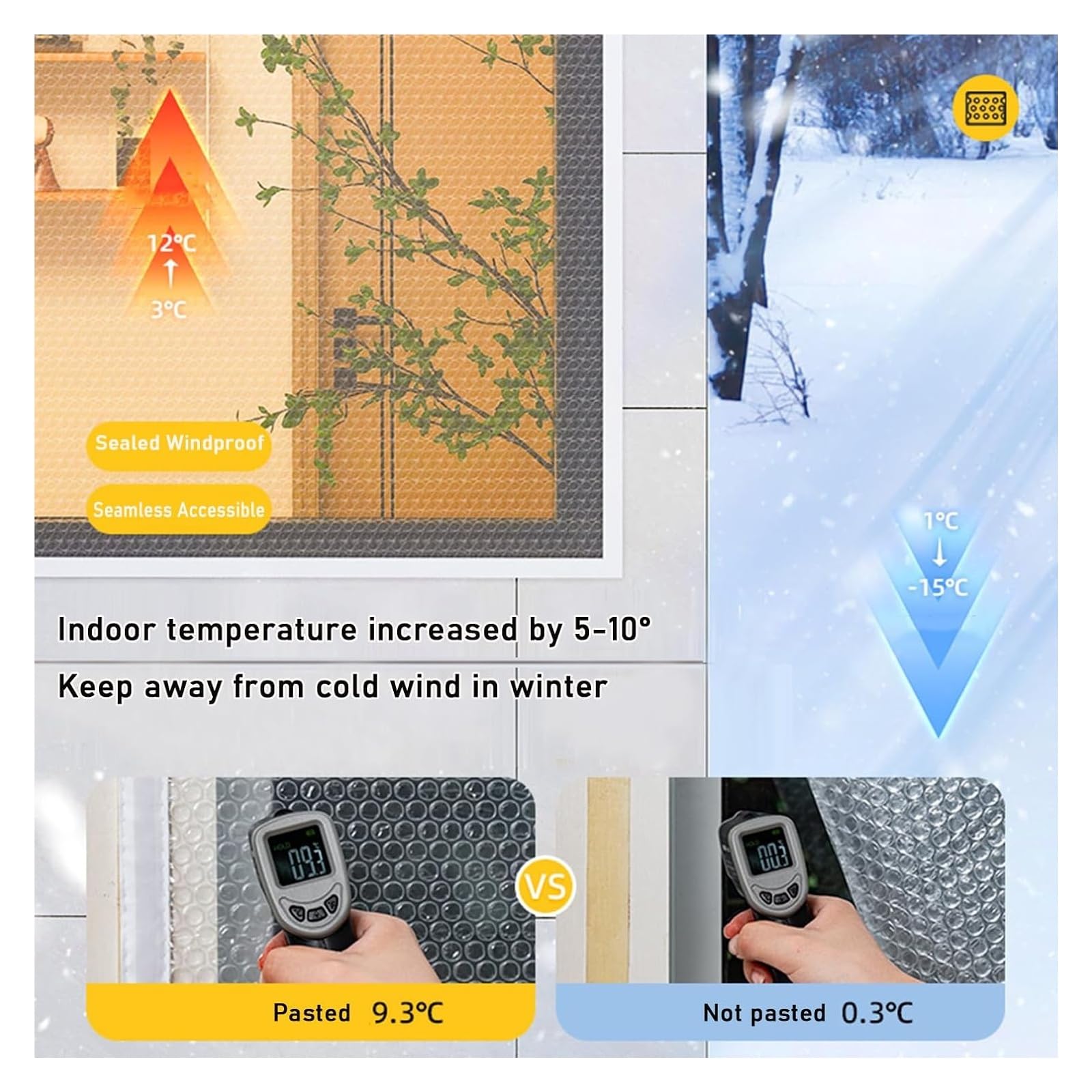Isolation Thermique Hiver Film Isolant Autocollant Réutilisable Pour Fenêtres - Coupe-vent Et Anti-bruit (120x100cm) - Hiver/Été Protection Hivernage Fenêtre Isolation Thermique Hiver Film Isolant Autocollant Réutilisable Pour Fenêtres - Coupe-vent Et Anti-bruit (120x100cm) - Hiver/Été Protection Hivernage Fenêtre