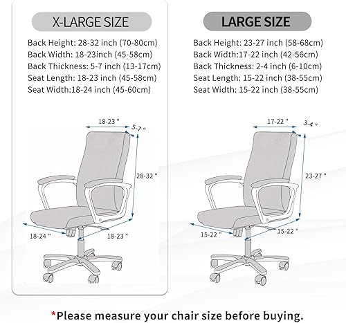 Miniatura 7 de Fundas universales para silla de oficina, fundas universales para silla de computadora con cremallera, funda elástica extraíble para silla de