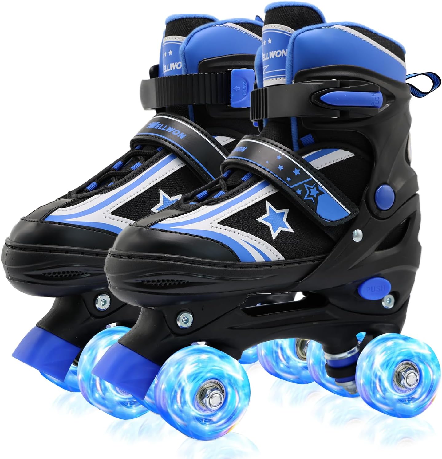 Kids Roller Skates for Boys Girls, 4 Size Adjustable Kids Rollerskates with Light Up Wheels Roller Skates for Boys Girls Ages 5-8 8-12