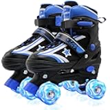 Kids Roller Skates for Boys Girls, 4 Size Adjustable Kids Rollerskates with Light Up Wheels Roller Skates for Boys Girls Ages 5-8 8-12