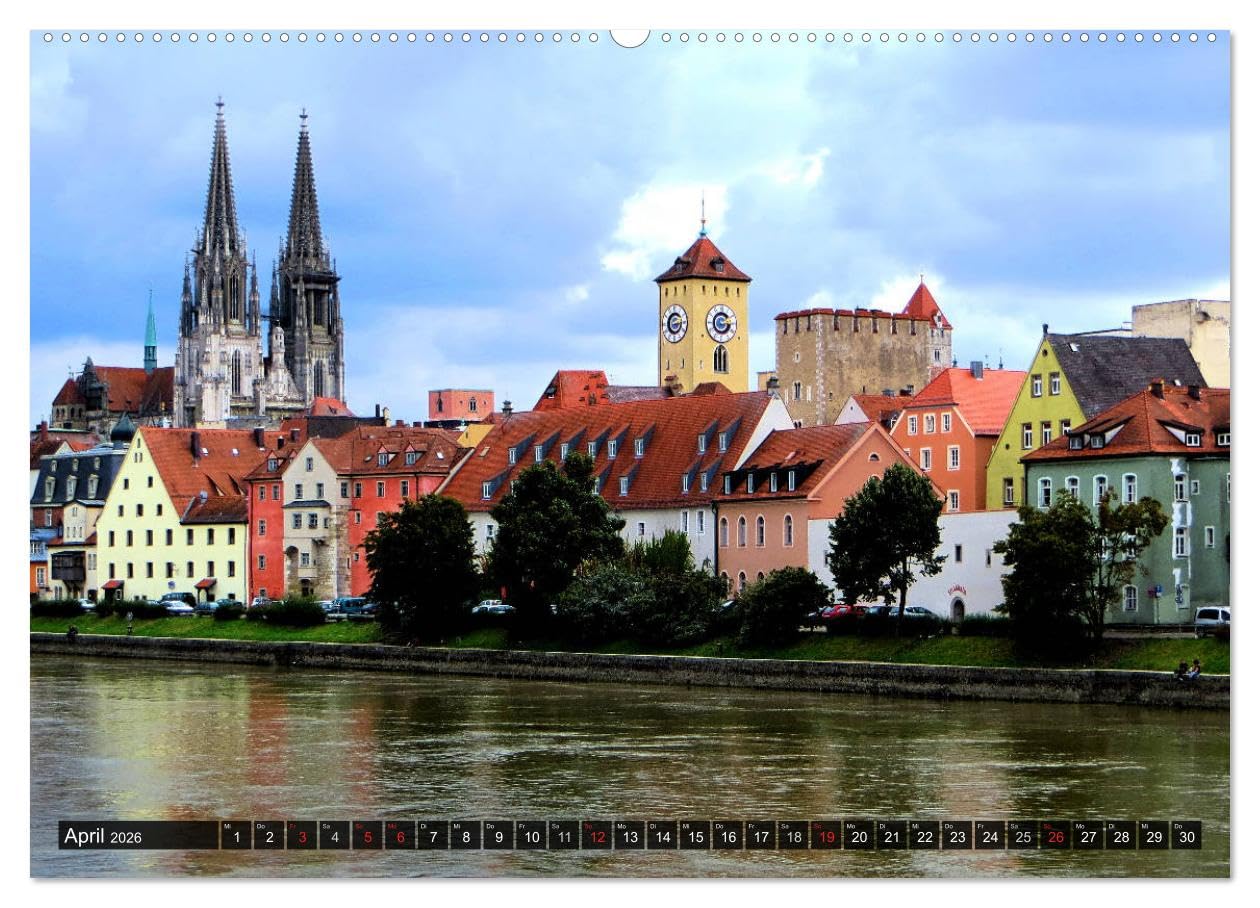 REGENSBURG - Impressionen (Wandkalender 2026 DIN A2 quer), CALVENDO Monatskalender: Stimmungsvolle Bilder einer historischen Stadt (CALVENDO Orte)