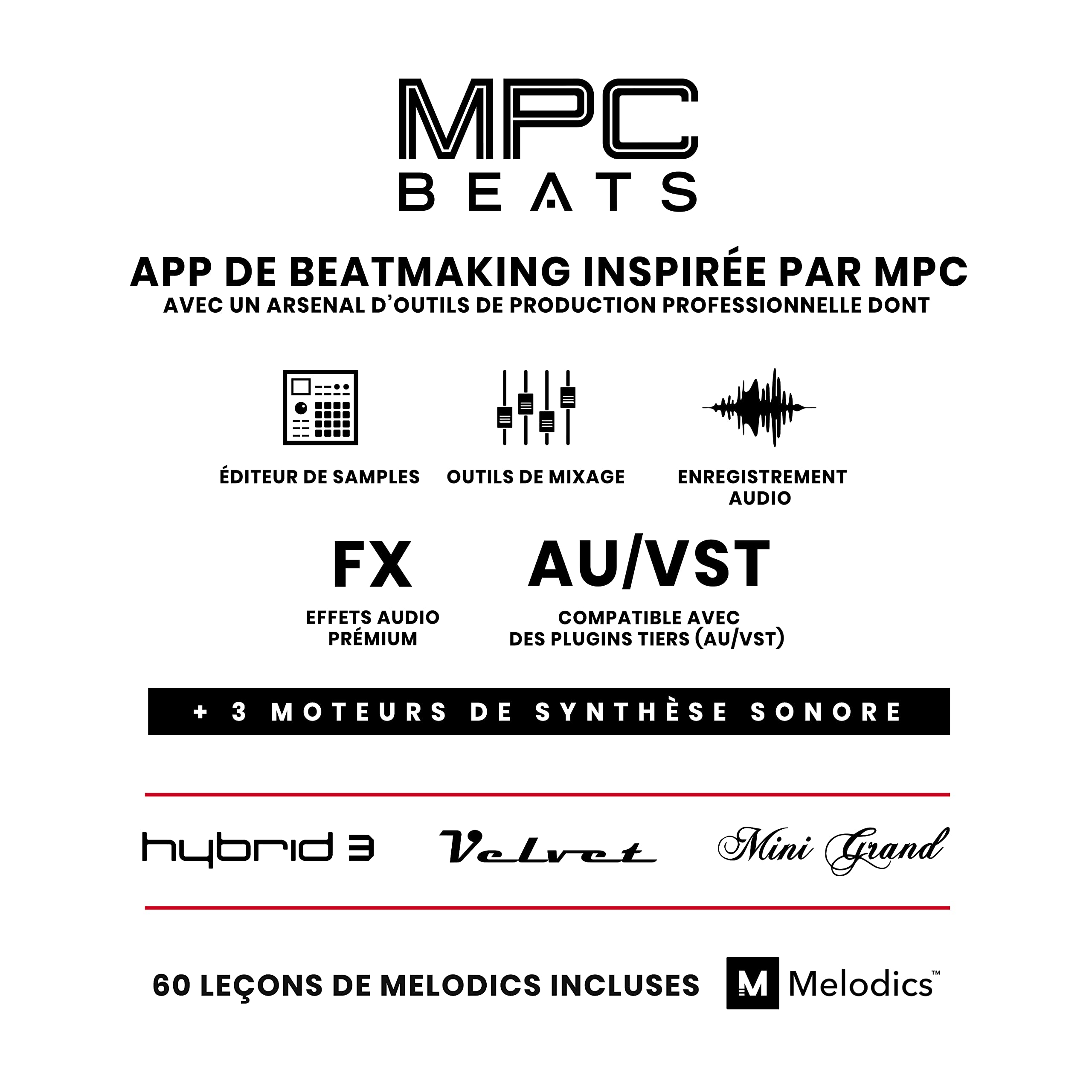 AKAI Professional MPK Mini Play MK3 et M-Audio HDH40 - Clavier MIDI autonome avec haut-parleur et sons intégrés et casque de monitoring studio