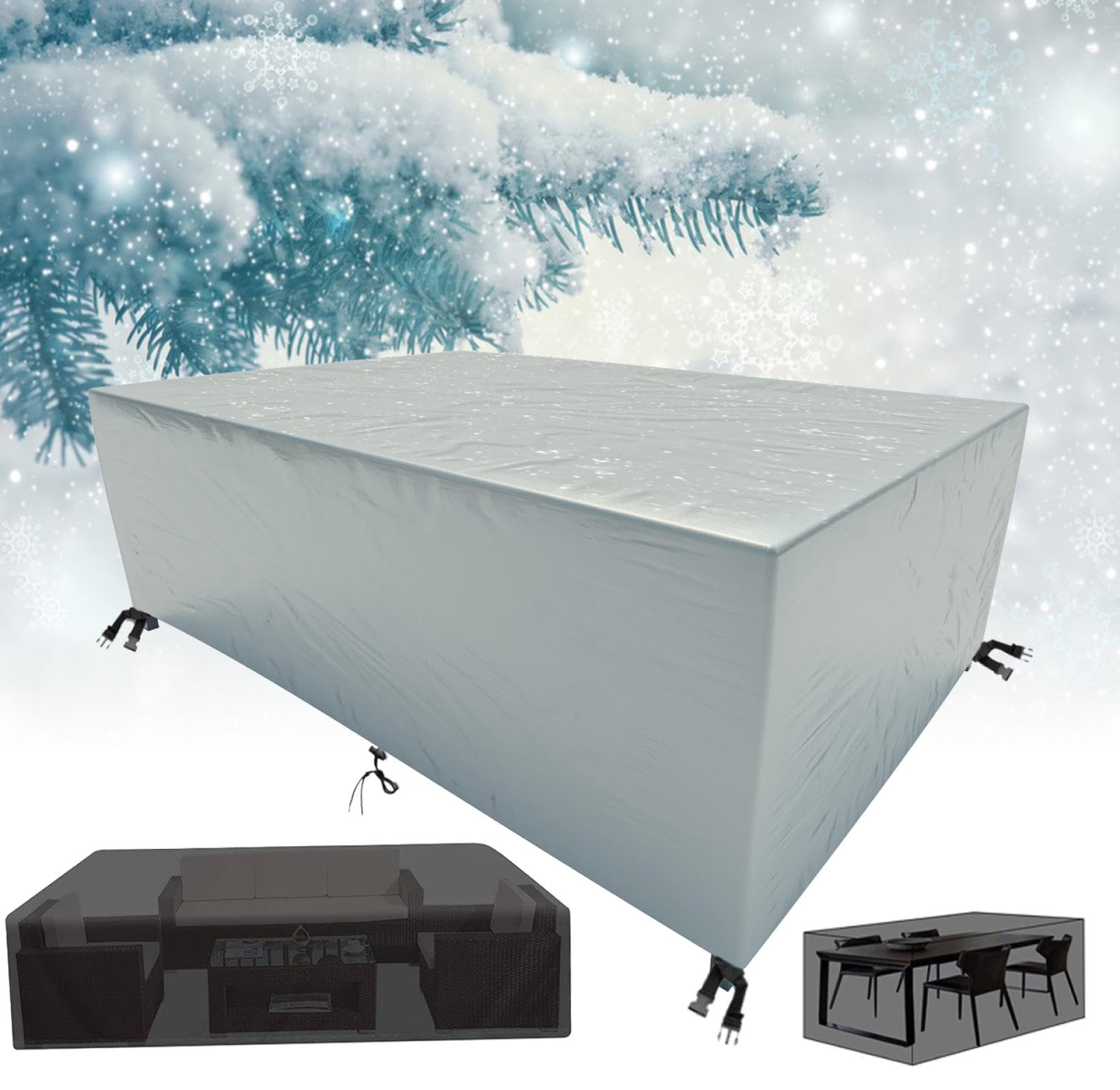 HNKDKJ Garden Furniture Covers Waterproof 95x90x85cm/LxWxH Rectangular Garden Table Covers Outdoor Patio Table Cover for Chair and Table Sets Anti-UV Tear Resistant Outdoor Garden Table Cover