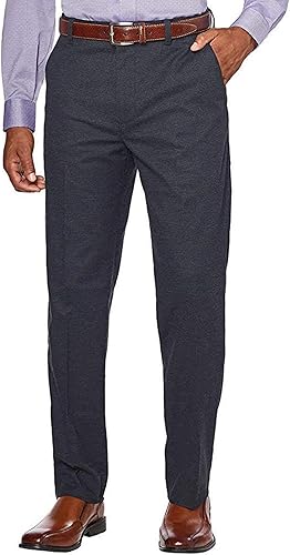 Kirkland Signature Pantalones de vestir de lana con frente plano para hombre