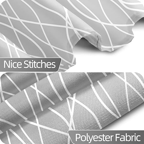 Miniatura 106 de Cortina de ducha pequeña a rayas gris claro degradado para baño, 36 x 72 pulgadas, juego de cortina de ducha geométrica para cabina de RV con Gris