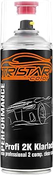 TRISTARcolor Autolack 2K Spraydosen Set für Ford T Mustard Olive Metallic/Hot Mustard Metallic Grundlack Basislack 2 Komponenten Klarlack Sprühdose