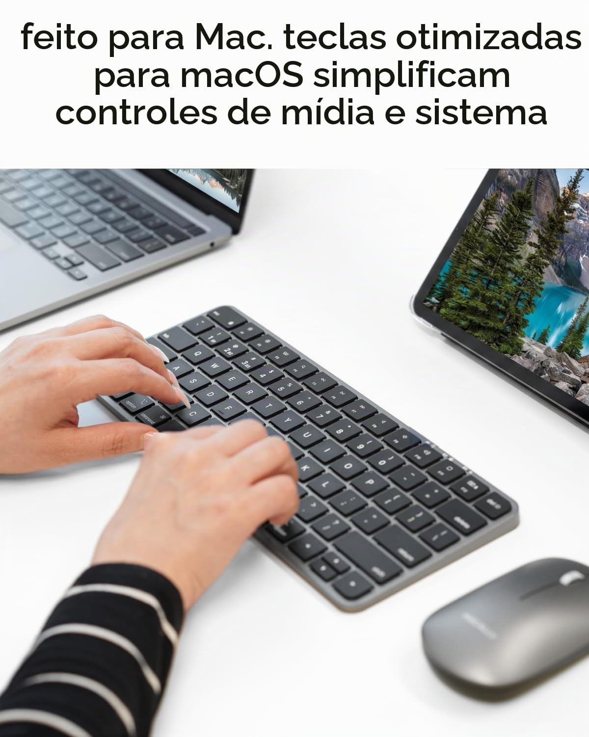 Macally Teclado e mouse sem fio Apple para Mac – modo duplo