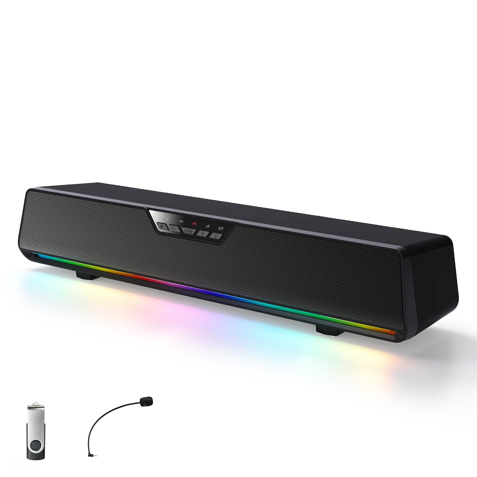 ottosing Computer Speakers for Desktop, HiFi Bluetooth Soundbar RGB Lights PC Speakers with Surge Clear Sound, USB C/USB Powered for Computer Desktop PC Laptop Monitor