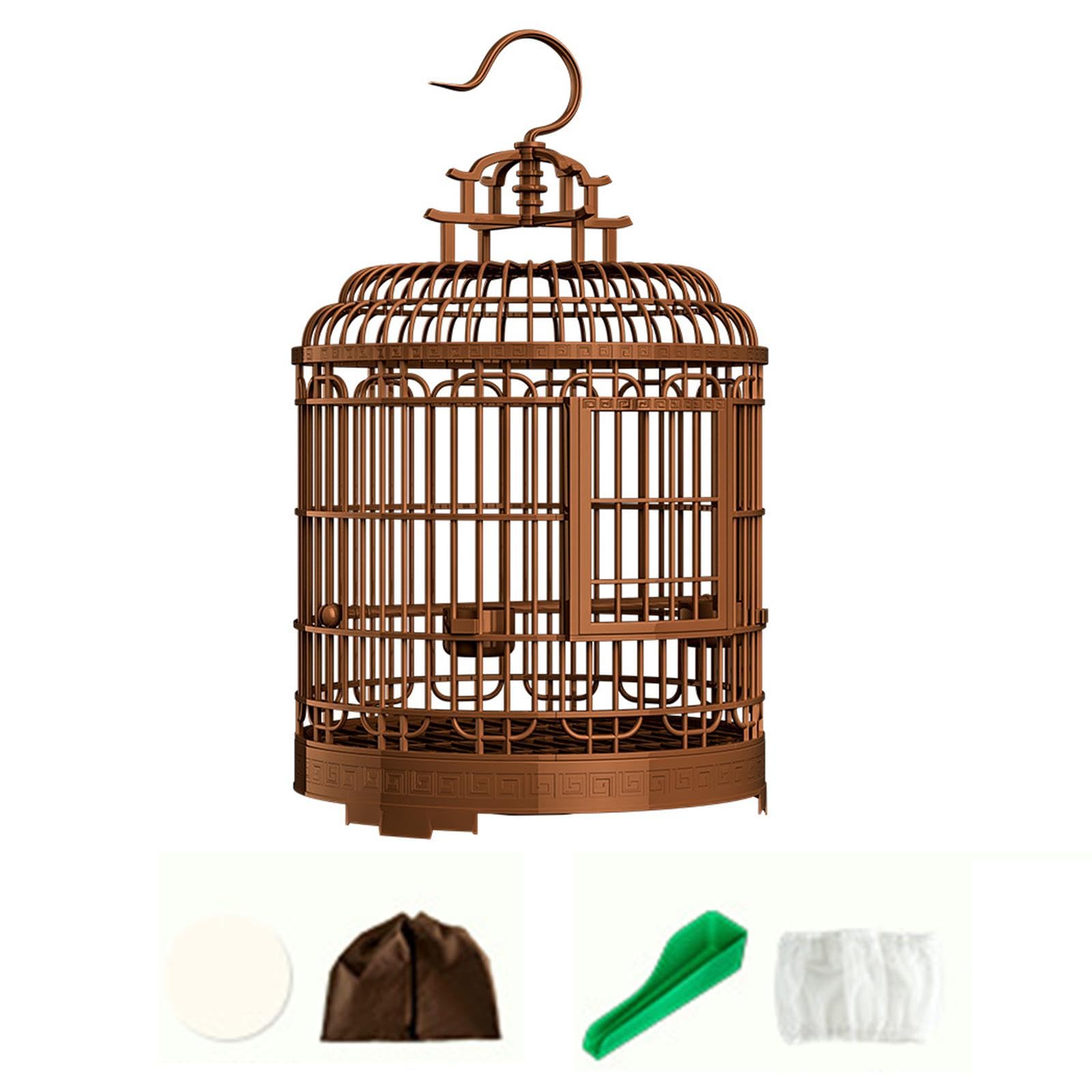 KESOTO Villa Bird Cage Hanging Cage Pet House with Gauze, 2 Feeding Cups, 20 Mats, Food Adder and Cage Cover, Large Stand Cage Parrot Birdcage for African Grey Canary Macaw Cockatiels Parrot, style A
