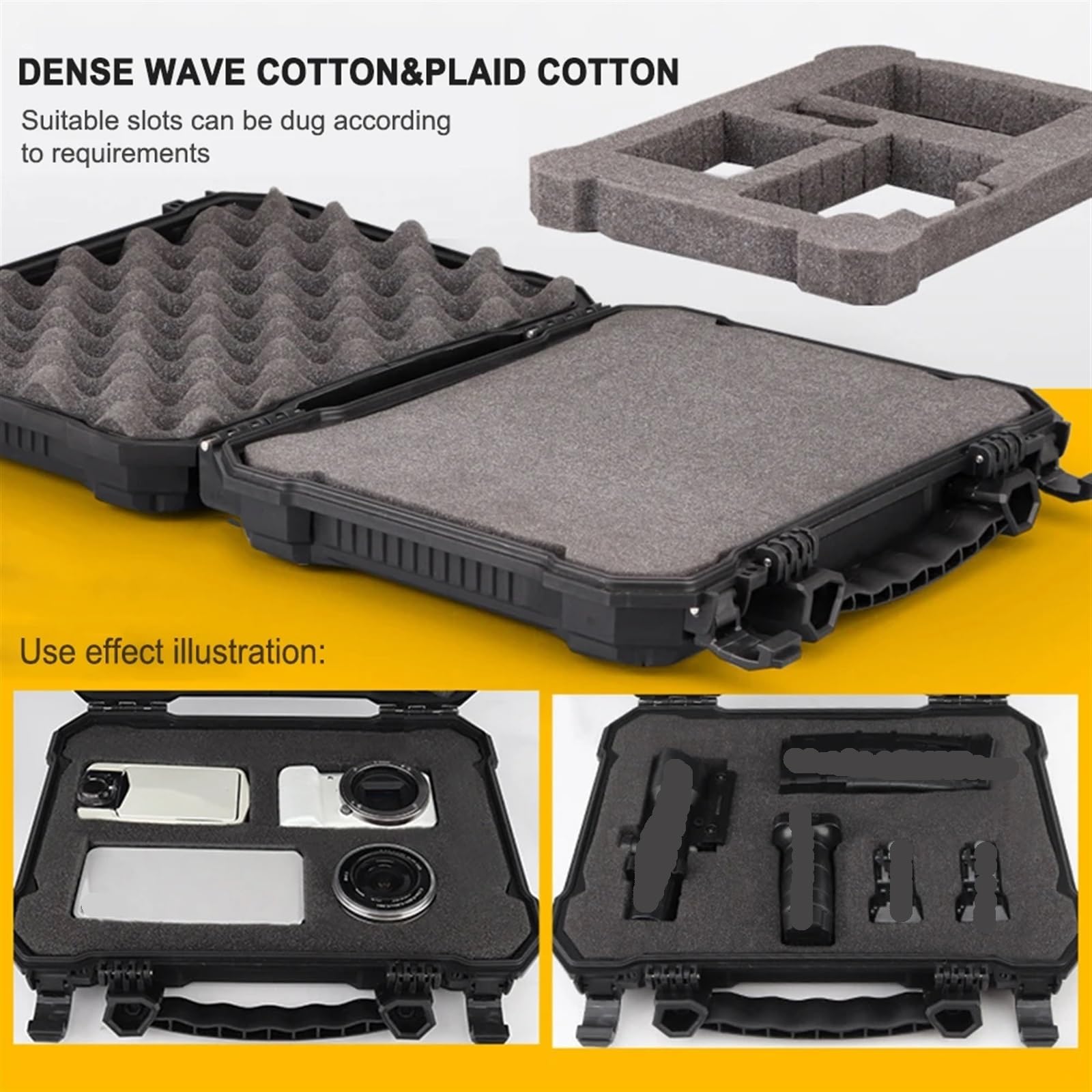 Custodia di sicurezza impermeabile for il trasporto, scatola rigida con imbottitura in schiuma Flight Case Professionale