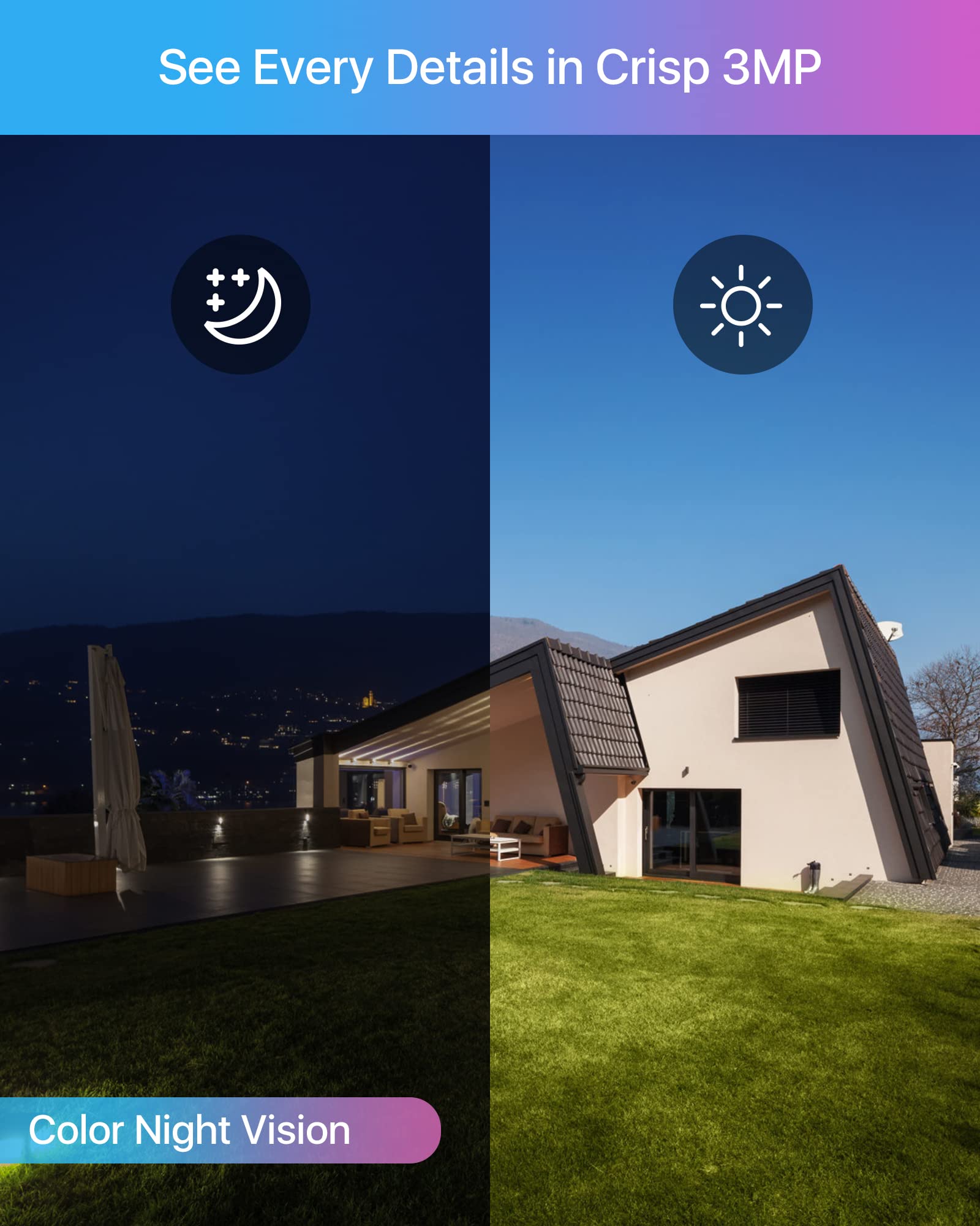 ZOSI 3MP Kit Videosorveglianza WiFi Esterno, 4X 3MP Telecamere PTZ, con 8CH NVR, 355° Pan/140° Tilt, Audio Bidirezionale, Visione Notturna a Colori, Rilevamento del Movimento, C289
