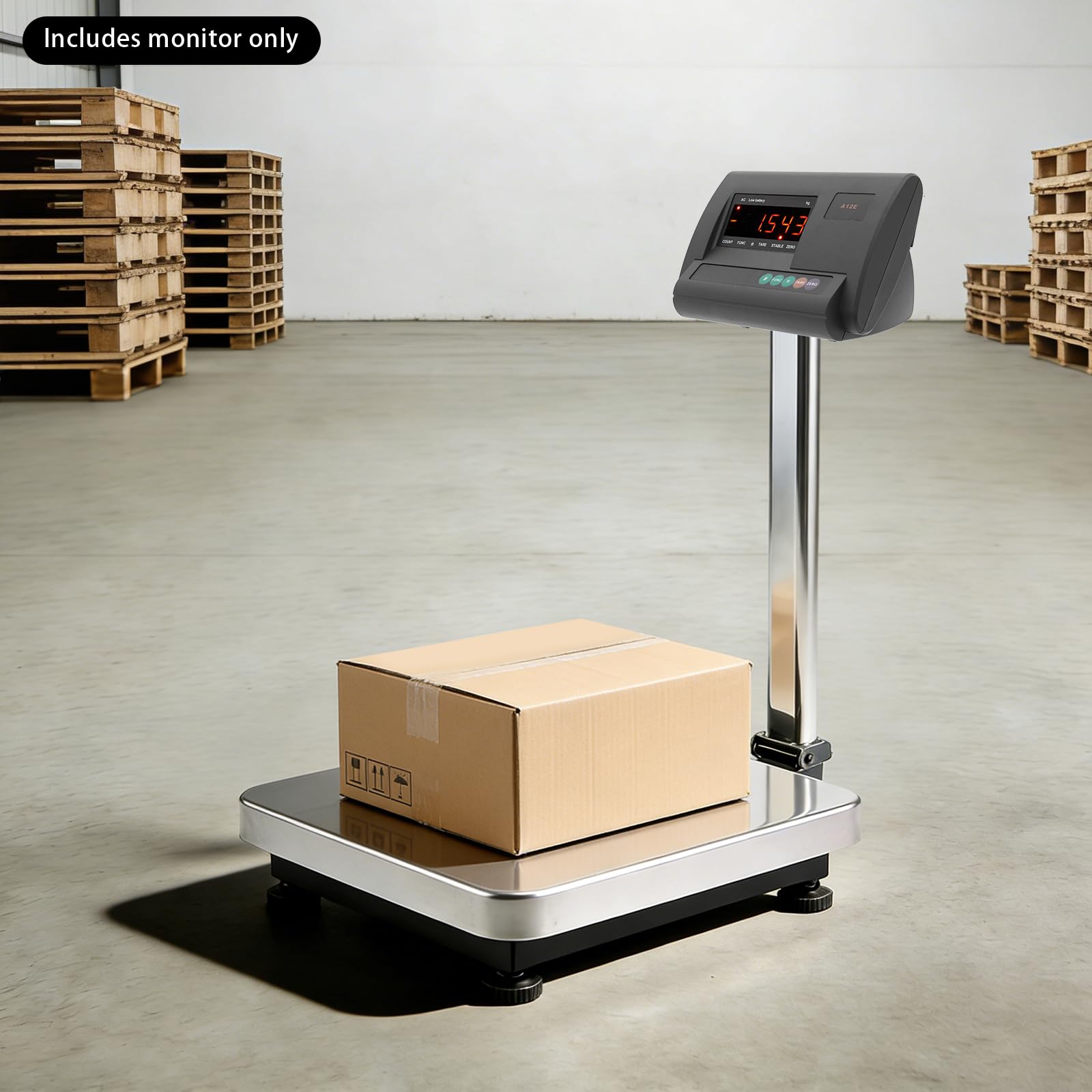 Hochpräzise Viehwaage mit 2000 kg Traglast, LCD-Hintergrundbeleuchtung, 4 Wägezellen & Anschlusskasten, tragbar Stahlträger-Kompressions-Wägezellenwaage für Rinder, Schweine, Ziegen &Pferde