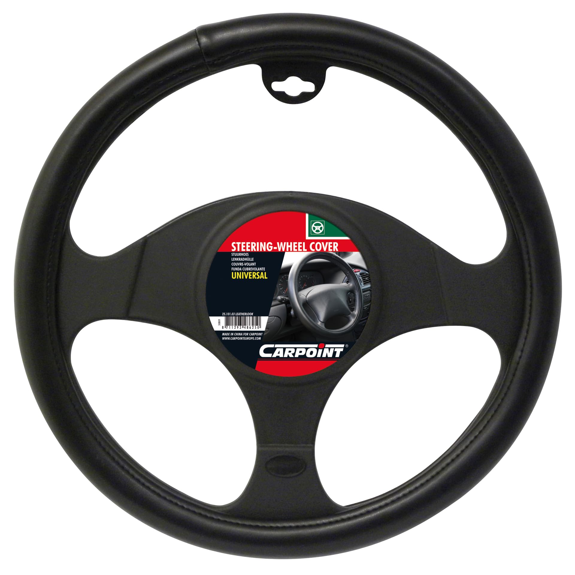 Carpoint 2510103 Steering Wheel Cover in Leather Look