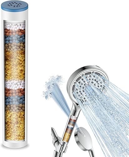 B56116CP - Cartucho de repuesto para cabezal de ducha de mano, filtros suavizantes de agua para agua dura, elimina cloro y sustancias nocivas