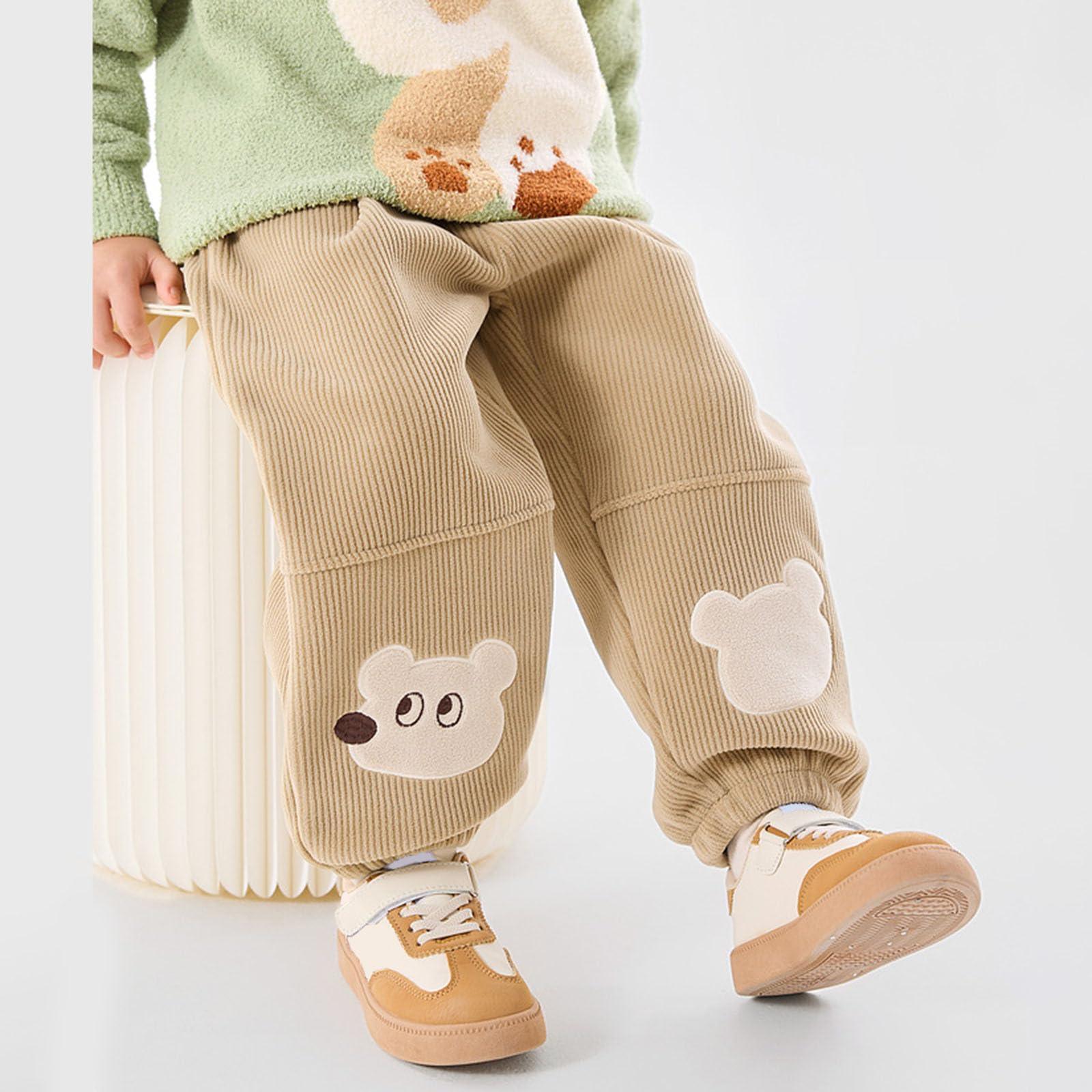 Generisch Baby Jungen Mädchen Lange Fleece Hosen Kinder Baumwolle Dicke Warme Herbst Winterhose Winter Warme Sweathose Elastische Taille Atmungsaktiv Sport Hosen