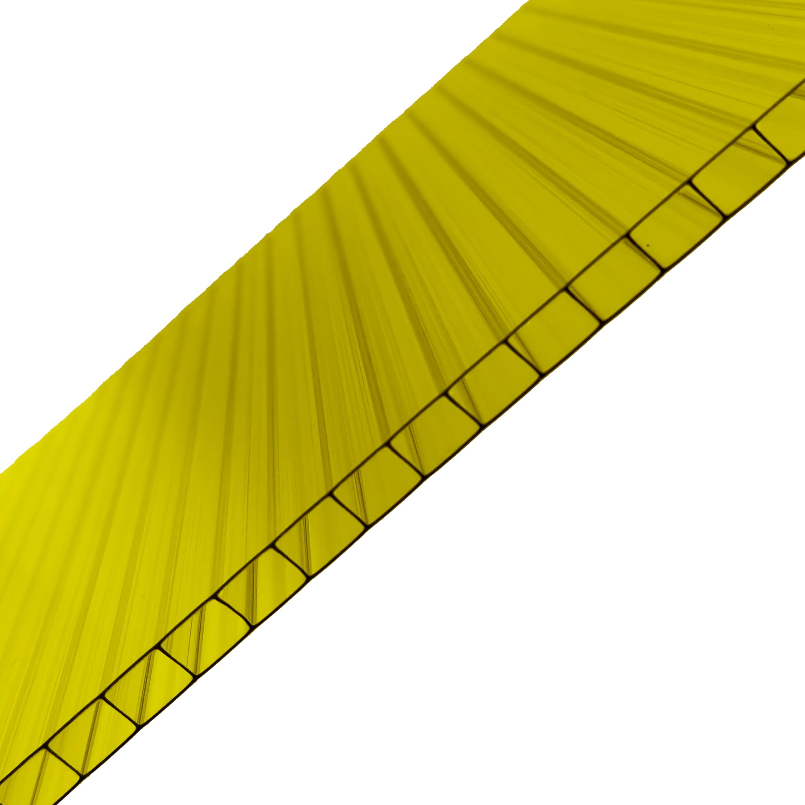 Britshield Yellow 6mm Multiwall Polycarbonate Roofing Panel, UV-Protected Hollow Sheet 1000x2500mm (Custom Cut to Size Available)