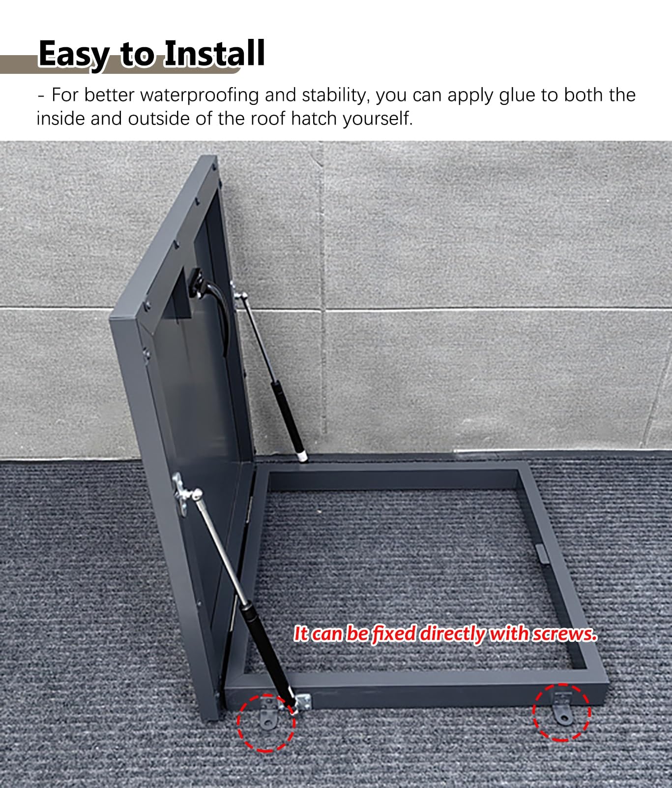 Cubierta de ventilación impermeable para puerta de acceso de techo sellada con mango giratorio, placa de salida de sótano, 60 x 50 cm, resistente a la intemperie