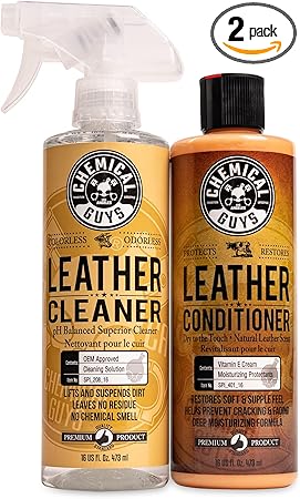 Chemical Guys SPI_109_16 Leather Cleaner and Conditioner Kit for Use on Leather Apparel, Furniture, Car Interiors, Shoes, Boots, Bags & More (2 - 16 fl oz Bottles)