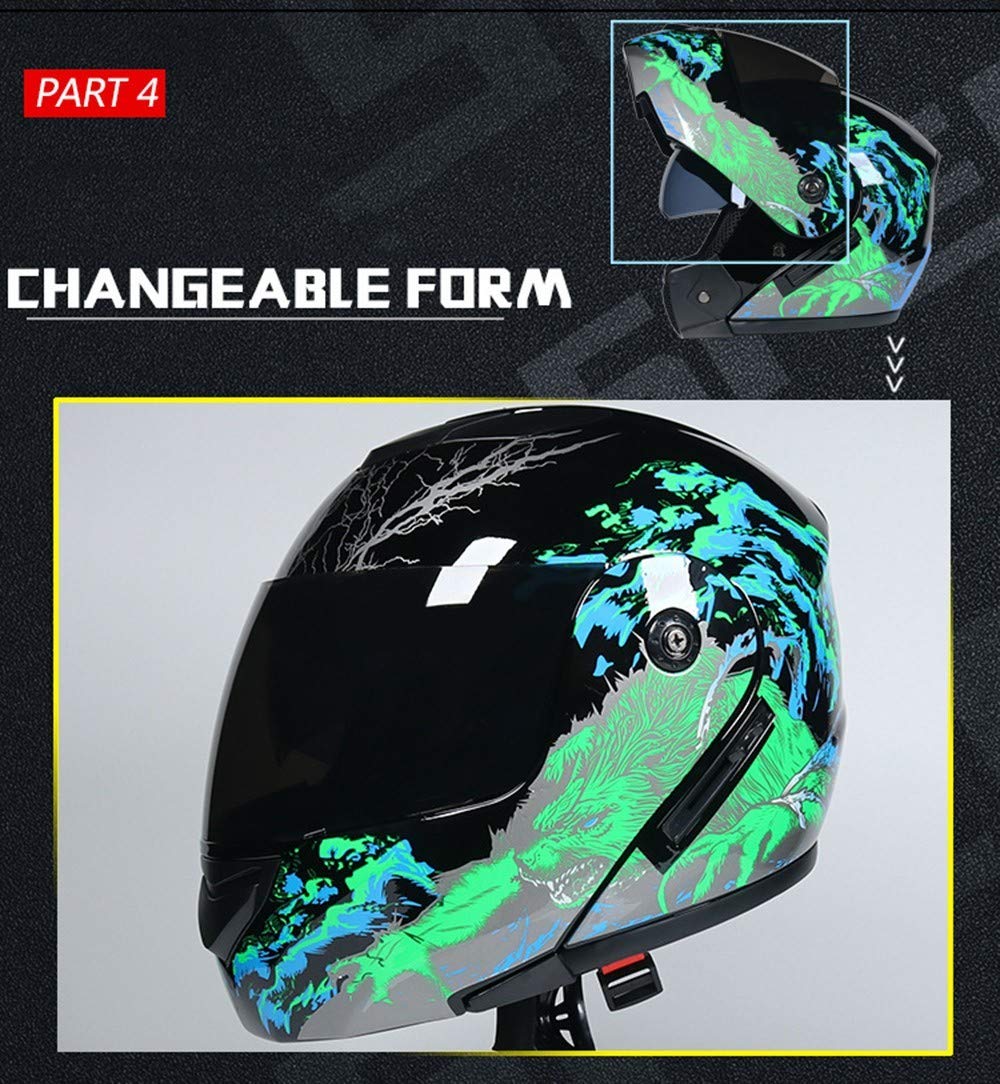 ABDOMINAL WHEEL Bluetooth Modular Flip Up Front Motorcycle Helmet Full Face Motorbike Helmet Lightweight With Double Sun Visor DOT/ECE Approved - View #10