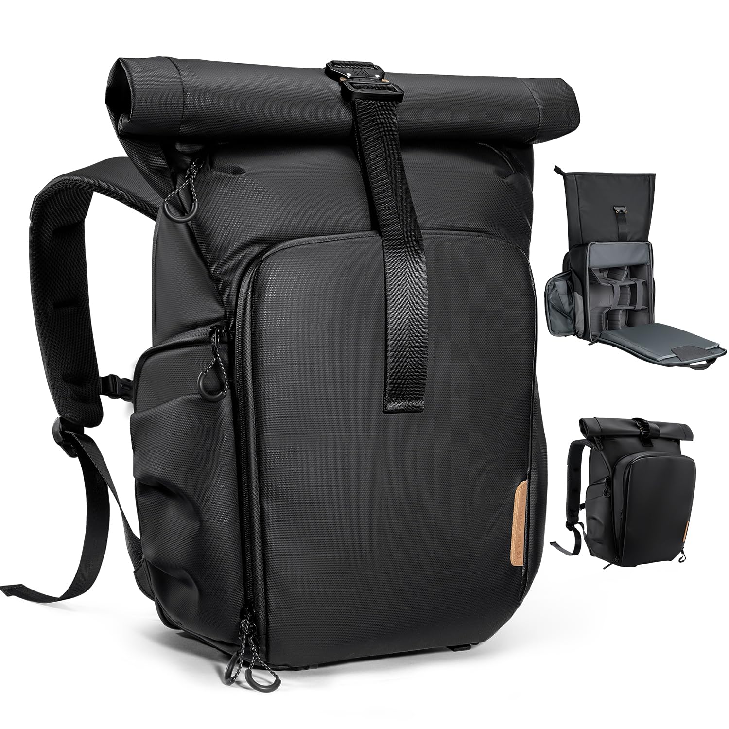 K&F CONCEPT Cameratas voor fotografen, waterdichte rugzak voor fotografie, camera, laptop voor mannen en vrouwen (beige