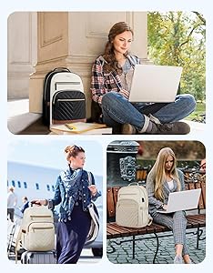 BOSTANTEN 15.6 Inch Laptop Backpack for Women- College Teacher Computer Bag Travel Backpack Purse