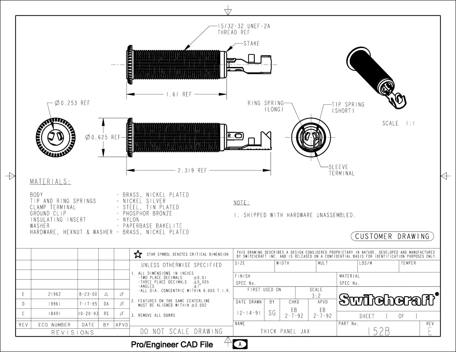 キャサリン Amazon.com: Switchcraft 152B 1/4