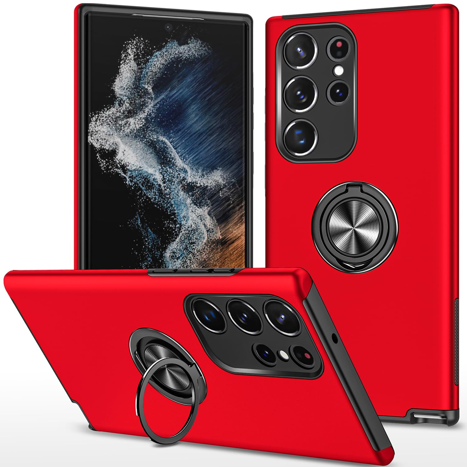 Dionsibei Galaxy S24 Ultra Case for Samsung S24 Ultra Case Military Grade Shockproof Built-in Ring Holder Kickstand Car Mount Armor Heavy Duty