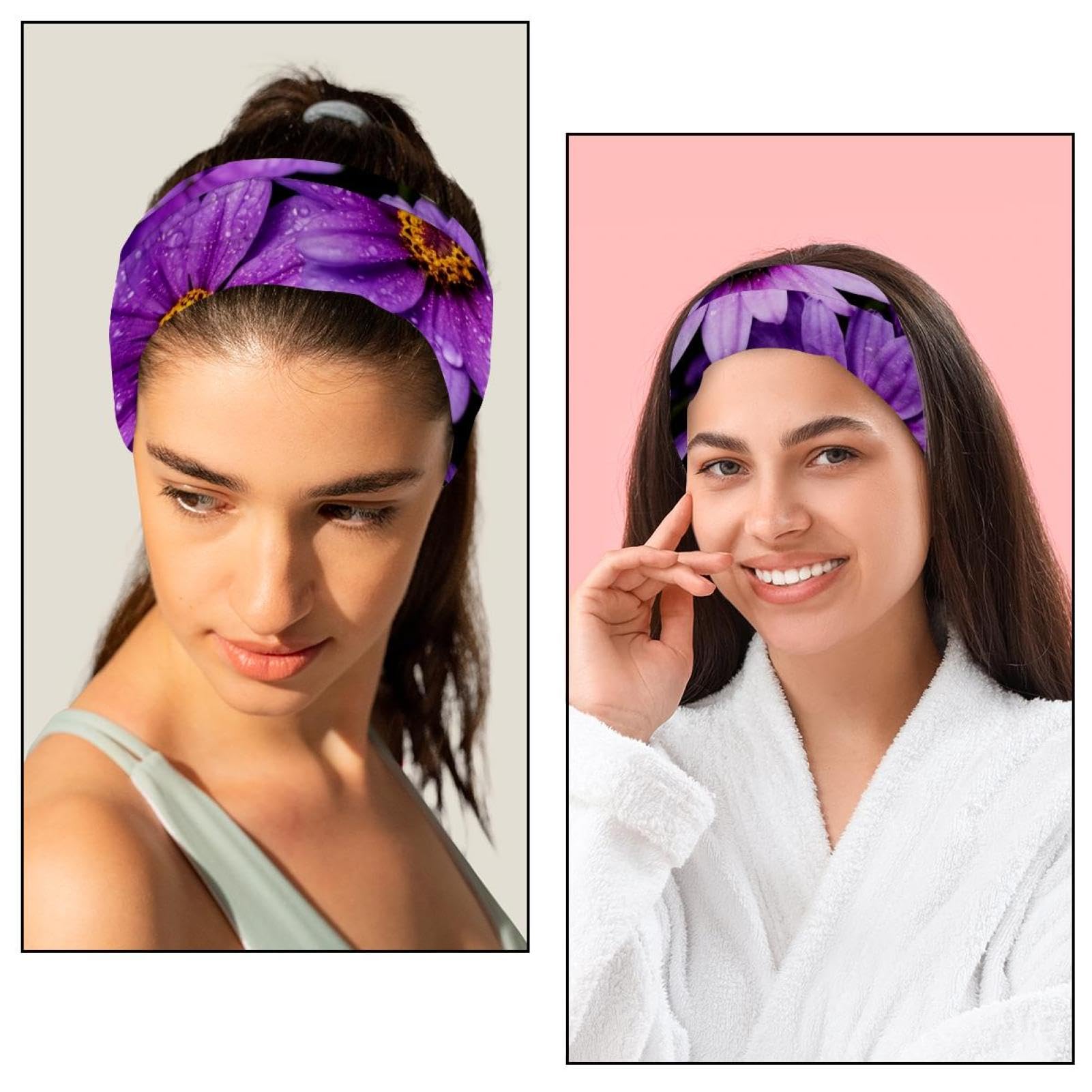 Lot de 6 bandeaux élastiques antidérapants pour femme - Pour yoga, entraînement, course à pied, sport