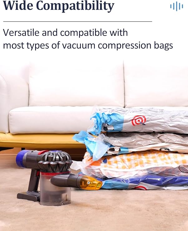 Vacuum Air Pump Attachments Tools for Dyson V7 V8 V10 V11 V15 Vac Cordless Cleaners, Fast Sealing Clothing Storage Bags, Mini Head Replacement Accessories Parts