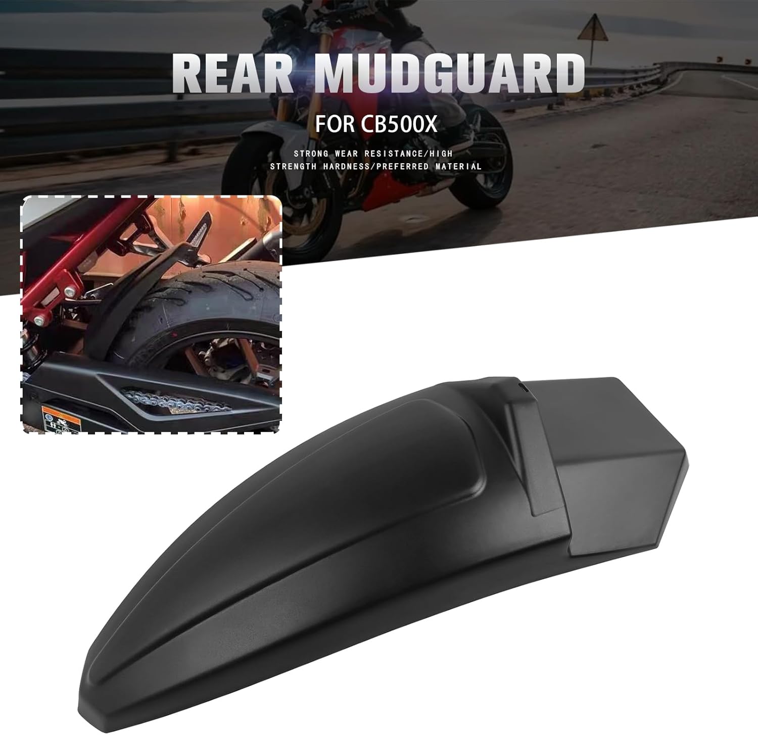 Motorcycle Mudguard Extender Extension Replacement for Honda CBR500R CB500F CB500X 2022 2023 2024 Rear Mudguards Splash Guard