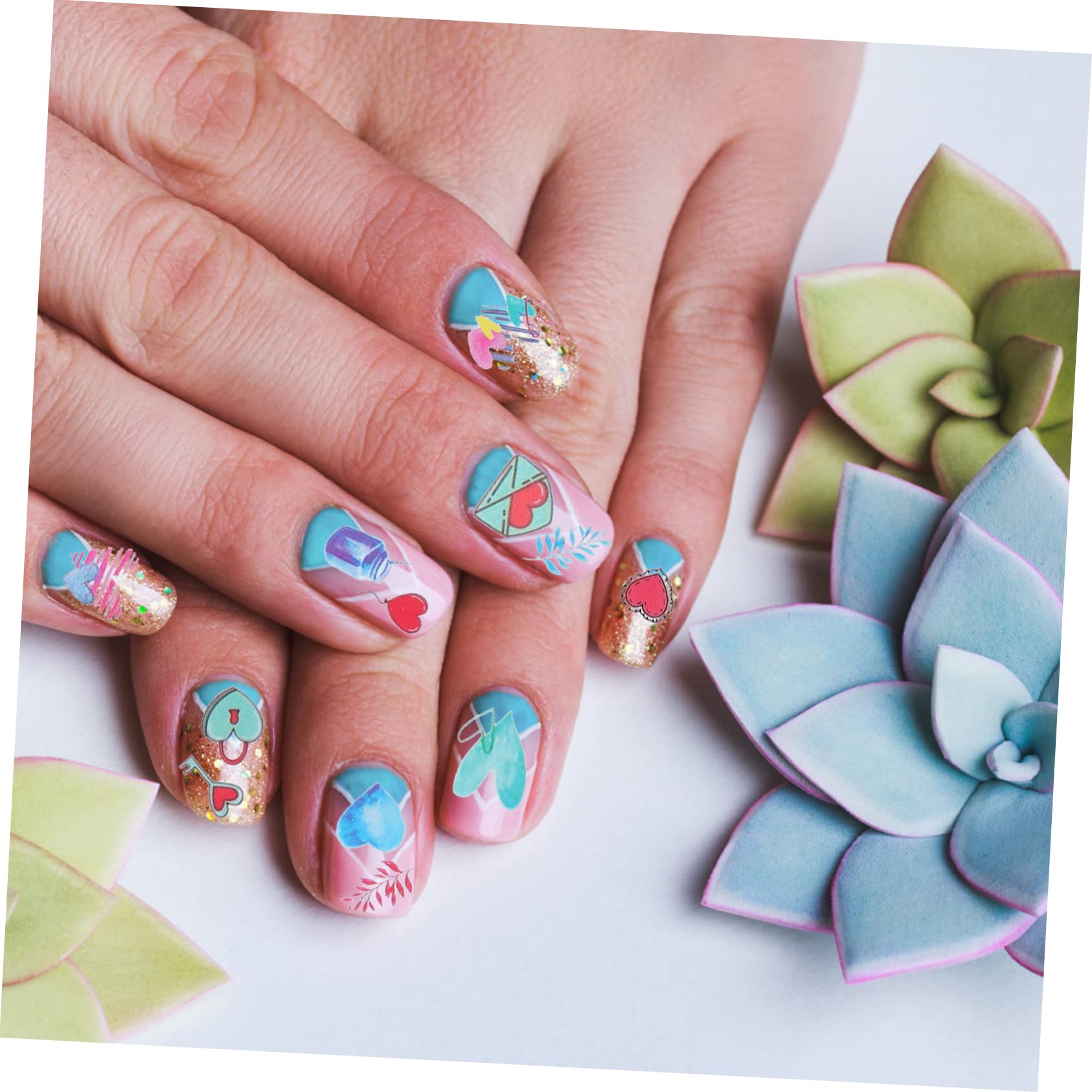 FRCOLOR 3 Set Di Adesivi Per Unghie Unici Per Donne Decalcomanie Per Nail Art Kit Di Decorazione Per Unghie 12 Fogli * 3